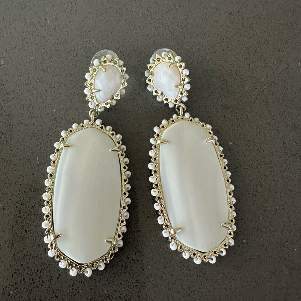 White Kendra Scott earrings